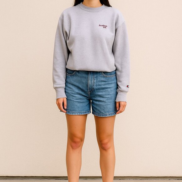 Champion Reverse Weave Large Heather Gray Sweatshirt Southern Cal Embroidered L - Picture 1 of 11